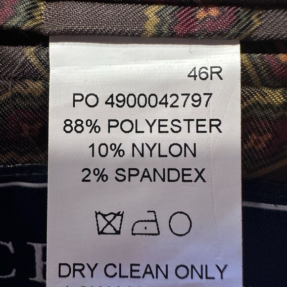 CHAPS Mens 46R Beige Sand Velvet Blazer Sport Coat Two Button Suit Jacket - Picture 12 of 13